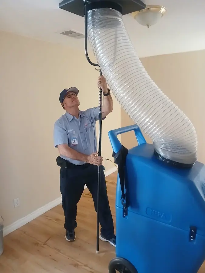 Mini Split Installation technician using HEPA equipment in Tumwater